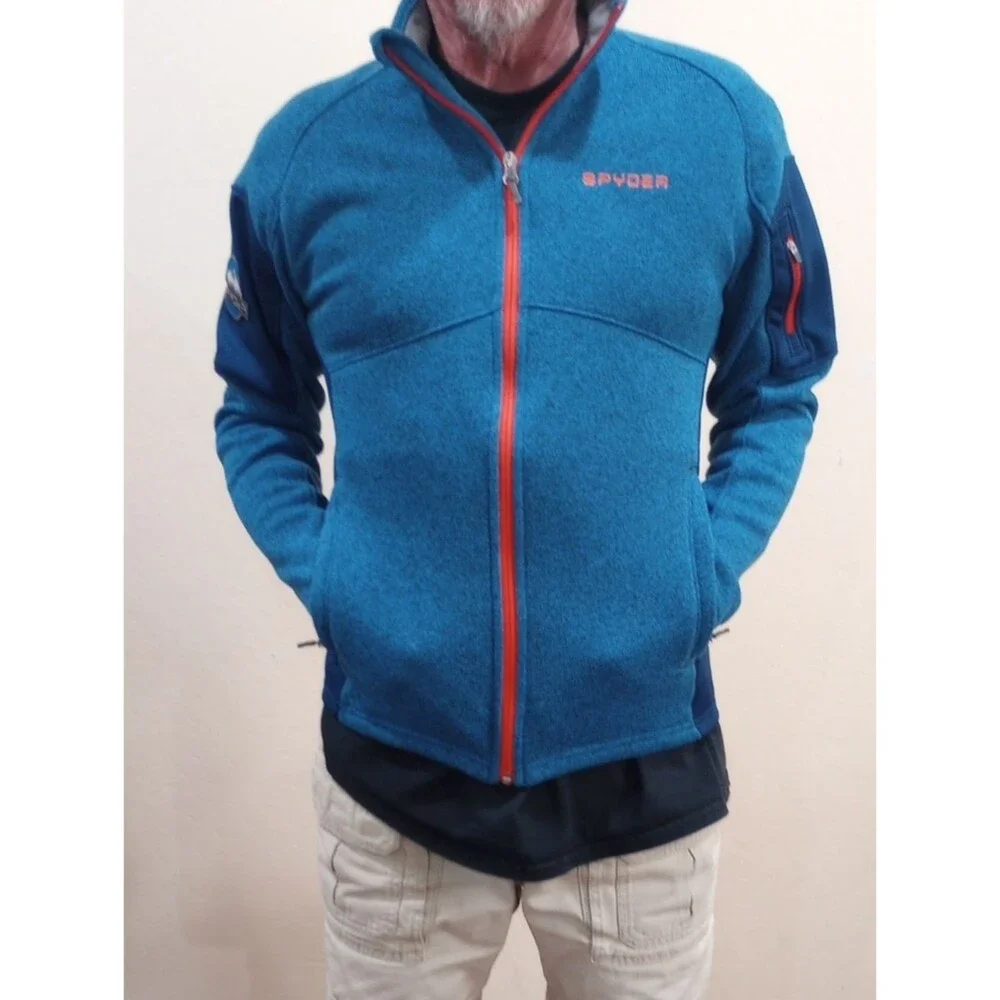 Spyder Empire Blue Fleece Full-Zip Jacket, Men's Size S